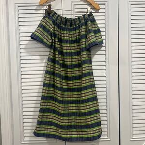 Jcrew Off the Shoulder Plaid Dress